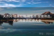 天齐网-结果校验-可复核-按需筛选，天齐网首页汇总大全